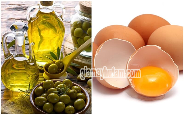 Trứng gà kết hợp với dầu oliu